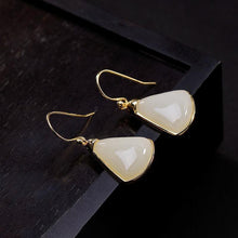 Load image into Gallery viewer, Lokaloca Original Natural White Jade Drop Earrings
