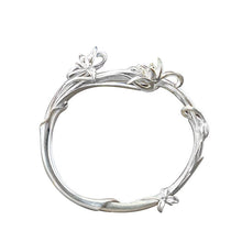 Load image into Gallery viewer, Designer Original Handmade Ethnic Style Orchid Silver Bracelet Ladies Exquisite Silver Jewelry
