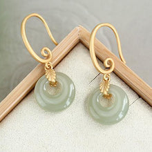 Load image into Gallery viewer, Designer Original Exquisite Natural Fine Jade Earrings Retro Elegant Ladies Silver Jewelry
