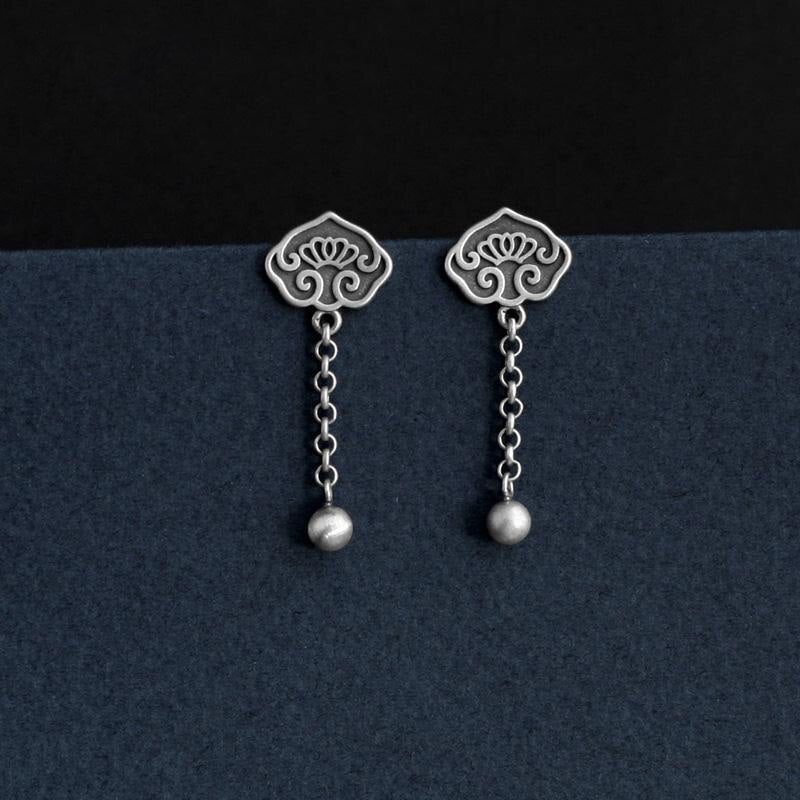 Designer Original Retro Earrings Vintage Style Elegant Charm Ladies Silver Jewelry