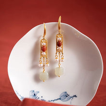 Load image into Gallery viewer, Designer Original Natural Fine Southern Red Agate Long Exquisite and Elegant Ladies Earrings
