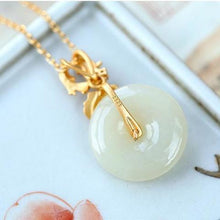 Load image into Gallery viewer, Designer Original Natural Fine White Jade Koi Pendant Necklace Retro Luxury Ladies Silver Jewelry
