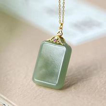 Load image into Gallery viewer, Lokaloca Original Natural Fine Jade Rectangular Pendant Necklace
