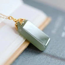 Load image into Gallery viewer, Lokaloca Original Natural Fine Jade Rectangular Pendant Necklace
