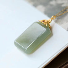 Load image into Gallery viewer, Lokaloca Original Natural Fine Jade Rectangular Pendant Necklace
