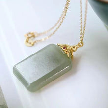 Load image into Gallery viewer, Lokaloca Original Natural Fine Jade Rectangular Pendant Necklace
