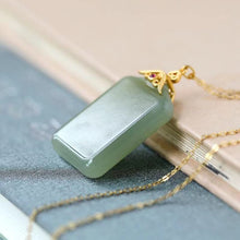 Load image into Gallery viewer, Lokaloca Original Natural Fine Jade Rectangular Pendant Necklace
