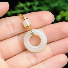 Load image into Gallery viewer, Designer Original Natural Fine White Jade Pendant Necklace Exquisite and Elegant Charm Ladies Silver Jewelry
