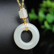 Load image into Gallery viewer, Designer Original Natural Fine White Jade Pendant Necklace Exquisite and Elegant Charm Ladies Silver Jewelry
