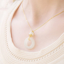 Load image into Gallery viewer, Designer Original Natural Fine White Jade Pendant Necklace Exquisite and Elegant Charm Ladies Silver Jewelry
