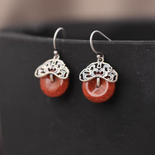 Load image into Gallery viewer, Designer Original Natural Southern Red Agate Earrings Vintage Style Retro Classic Ladies Jewelry
