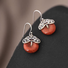 Load image into Gallery viewer, Designer Original Natural Southern Red Agate Earrings Vintage Style Retro Classic Ladies Jewelry
