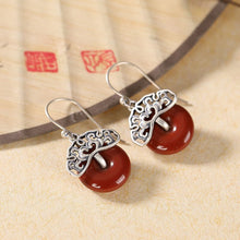 Load image into Gallery viewer, Designer Original Natural Southern Red Agate Earrings Vintage Style Retro Classic Ladies Jewelry
