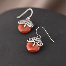 Load image into Gallery viewer, Designer Original Natural Southern Red Agate Earrings Vintage Style Retro Classic Ladies Jewelry
