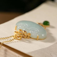 Load image into Gallery viewer, Designer Original Natural Jade Necklace Pendant Retro Luxury Women&#39;s Silver Jewelry
