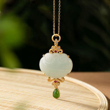 Load image into Gallery viewer, Designer Original Natural Jade Necklace Pendant Retro Luxury Women&#39;s Silver Jewelry
