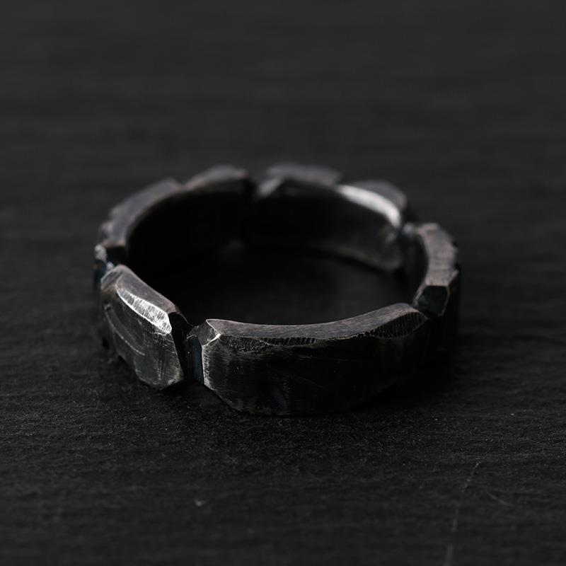 Designer Original New Simple Dark Opening Adjustable Ring Handmade Retro Men's Silver Jewelry