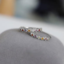 Load image into Gallery viewer, Designer Original Silver Muti Crystal Ring Retro Niche Exquisite Elegant Charm Ladies Jewelry
