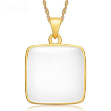 Load image into Gallery viewer, Lokaloca White Jade Square Pendant Necklace
