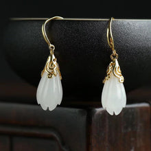 Load image into Gallery viewer, Designer Original Silver Inlaid Fine Magnolia Earrings Elegant Exquisite Ladies Jewelry
