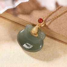 Load image into Gallery viewer, Designer Original New Silver Inlaid Natural Fine Jade Necklace Pendant Classical Exquisite Charm Ladies Jewelry
