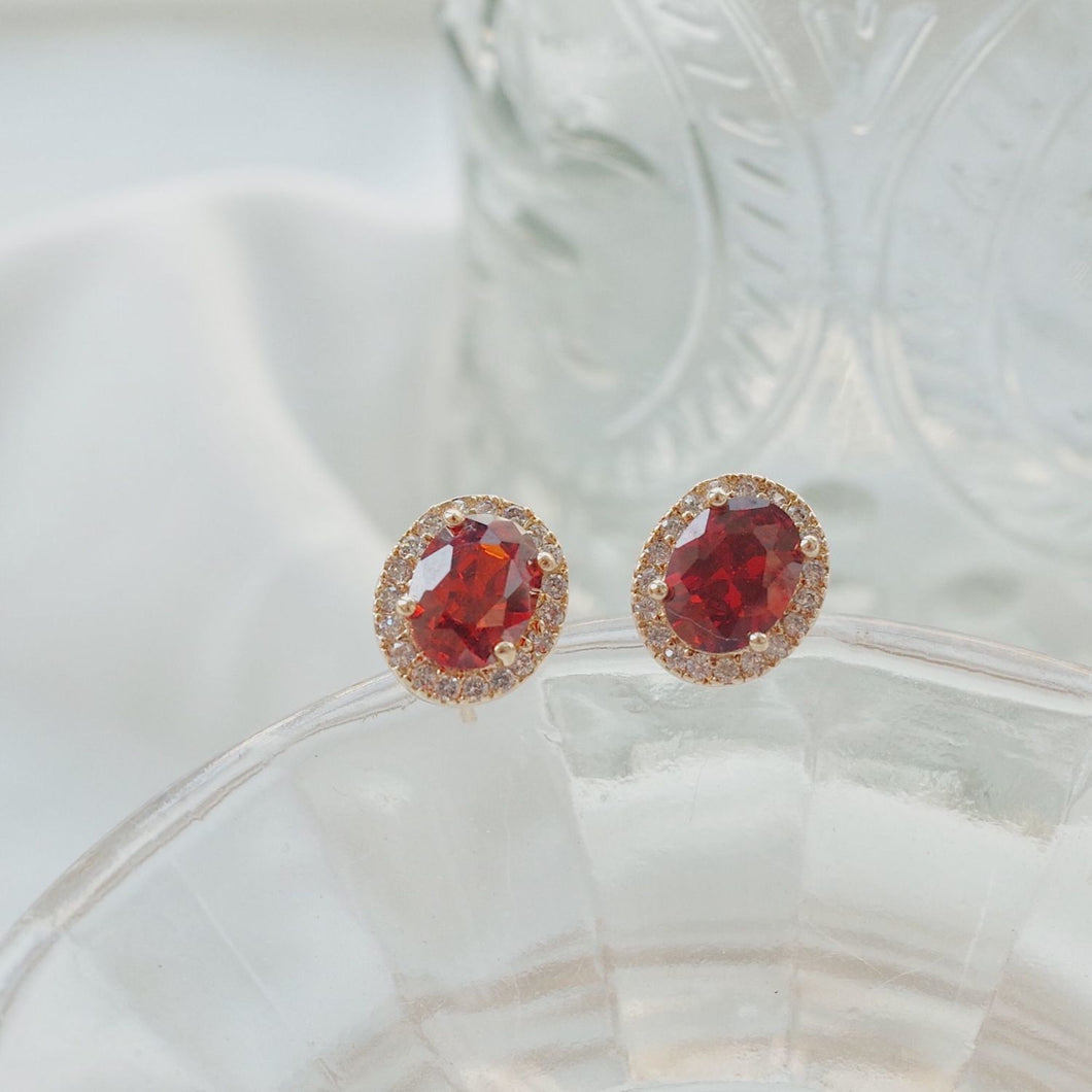 Designer Original Silver Inlaid Garnet Crystal Earrings Vintage Style Retro Elegant Luxury Charm Female Jewelry