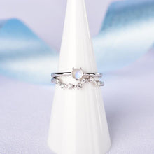 Load image into Gallery viewer, Designer Original Silver Inlaid Moonstone Opening Adjustable Ring Elegant Charm Creative Retro Female Jewelry
