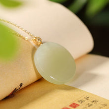 Load image into Gallery viewer, Designer Original Silver Inlaid Natural Fine Jade Necklace Pendant Retro Exquisite Ladies Jewelry
