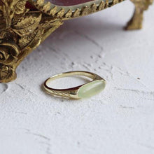 Load image into Gallery viewer, Designer Original Silver Inlaid Natural Prehnite Opening Adjustable Ring Elegant Charm Creative Retro Female Silver Jewelry
