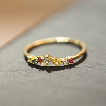 Load image into Gallery viewer, Designer Original Tourmaline Crystal Opening Adjustable Ring Luxury Inlaid Gems Jewelry
