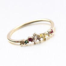 Load image into Gallery viewer, Designer Original Tourmaline Crystal Opening Adjustable Ring Luxury Inlaid Gems Jewelry
