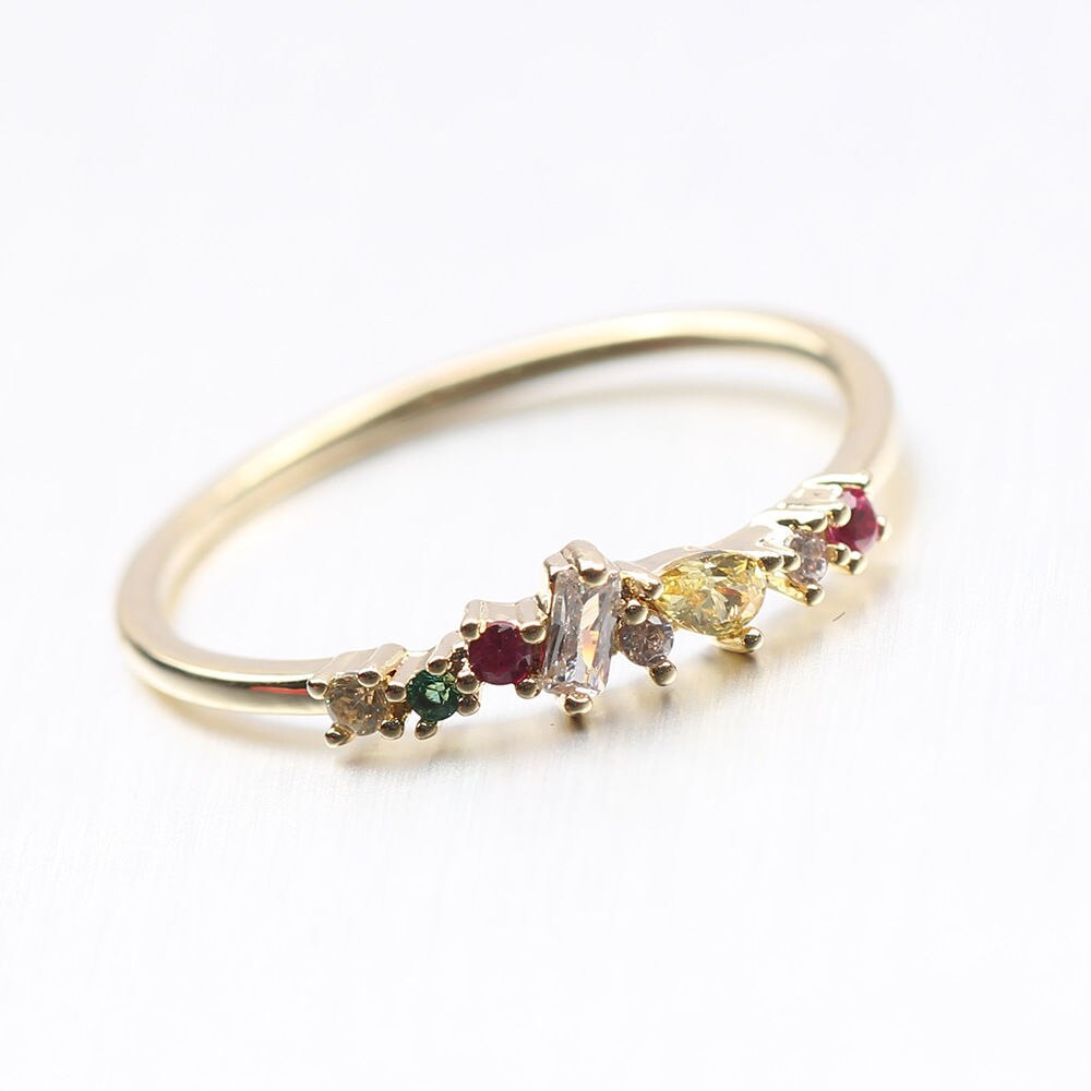 Designer Original Tourmaline Crystal Opening Adjustable Ring Luxury Inlaid Gems Jewelry