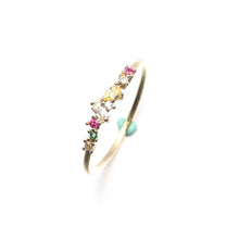 Load image into Gallery viewer, Designer Original Tourmaline Crystal Opening Adjustable Ring Luxury Inlaid Gems Jewelry
