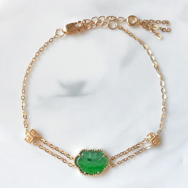 Designer's Original Elegant All-match Brand Jade Inlaid Bracelet Ladies Jewelry