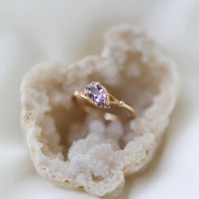 Load image into Gallery viewer, Designer&#39;s Unique Craftsmanship Diamond Heart-shaped Amethyst Opening Adjustable Ring Retro Exquisite Ladies Jewelry
