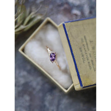 Load image into Gallery viewer, Designer&#39;s Unique Craftsmanship Diamond Heart-shaped Amethyst Opening Adjustable Ring Retro Exquisite Ladies Jewelry
