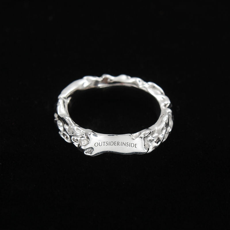 Designer's Unique Creative Cliff Series Thai Silver Opening Adjustable Ring Men's Jewelry