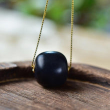 Load image into Gallery viewer, Designer&#39;s Unique Creative Black Agate Pendant Necklace Exquisite Elegant Luxury Ladies Silver Jewelry
