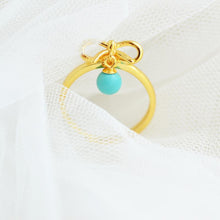 Load image into Gallery viewer, Designer&#39;s Unique Creative Natural Turquoise Opening Adjustable Ring Cute Elegant Ladies Jewelry
