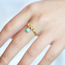 Load image into Gallery viewer, Designer&#39;s Unique Creative Natural Turquoise Opening Adjustable Ring Cute Elegant Ladies Jewelry
