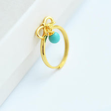 Load image into Gallery viewer, Designer&#39;s Unique Creative Natural Turquoise Opening Adjustable Ring Cute Elegant Ladies Jewelry
