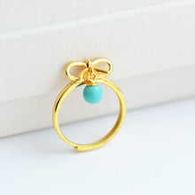 Load image into Gallery viewer, Designer&#39;s Unique Creative Natural Turquoise Opening Adjustable Ring Cute Elegant Ladies Jewelry
