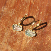 Load image into Gallery viewer, Designer&#39;s Unique Silver Inlaid Natural Icy Chalcedony Earrings Exquisite and Elegant Ladies Jewelry
