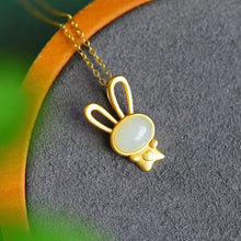 Load image into Gallery viewer, Lokaloca Natural Fine White Jade Rabbit Pendant Necklace
