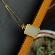 Load image into Gallery viewer, Designer Unique Creative Fine White Jade Necklace Pendant Retro Vintage Style Ladies Jewelry
