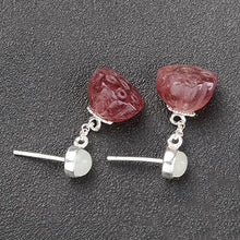 Load image into Gallery viewer, Designer Unique Creative Silver Inlaid Natural Strawberry Crystal Earrings Elegant Charm  Retro Female  Jewelry
