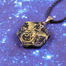 Load image into Gallery viewer, Natural Obsidian Crystal Dragon Orgone Pendant Necklace
