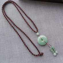 Load image into Gallery viewer, Handcrafted Natural Aventurine Jade Lucky Dount Pendant Necklace
