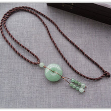 Load image into Gallery viewer, Handcrafted Natural Aventurine Jade Lucky Dount Pendant Necklace
