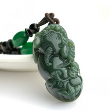 Load image into Gallery viewer, Lokaloca Handcrafted Natural Hetian Jade Good Fortune Piyao Pendant Necklace
